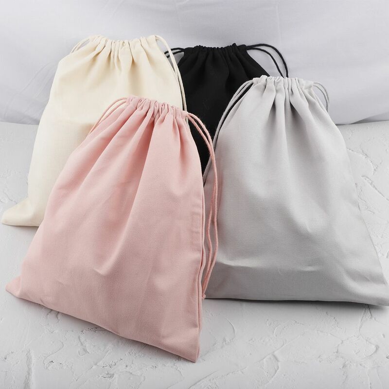 ผ้าฝ้ายผ้าใบด้านในกระเป๋า Pouch Serut สีชมพูสีเทาสีดำสีเบจสีของขวัญบรรจุภัณฑ์ถุงเก็บของสำหรับกระเป๋าถือ