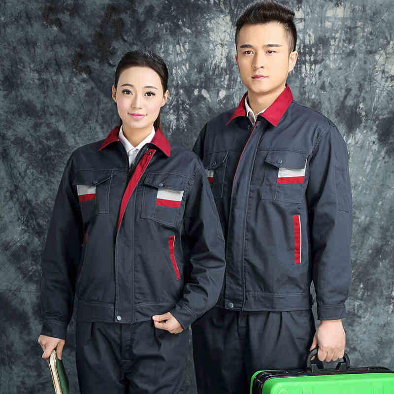Seragam kerja lengan panjang pria dan wanita, baju kerja reflektif perbaikan otomatis mekanis Musim Semi