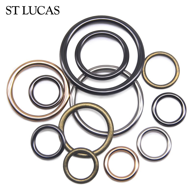 Hebillas de cinturón de aleación de metal, conexión de anillo circular, negro, bronce, dorado y plateado, 20mm, 25mm, 30mm, 35mm, DIY, venta al por mayor, 20 unidades por lote