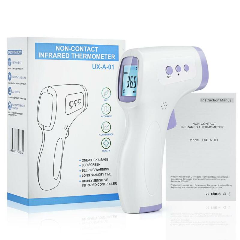 Termómetro infrarrojo 2020 para frente, termómetro para el cuerpo sin contacto para bebés y adultos, termómetro infrarrojo Digital para el hogar al aire libre para la fiebre del oído
