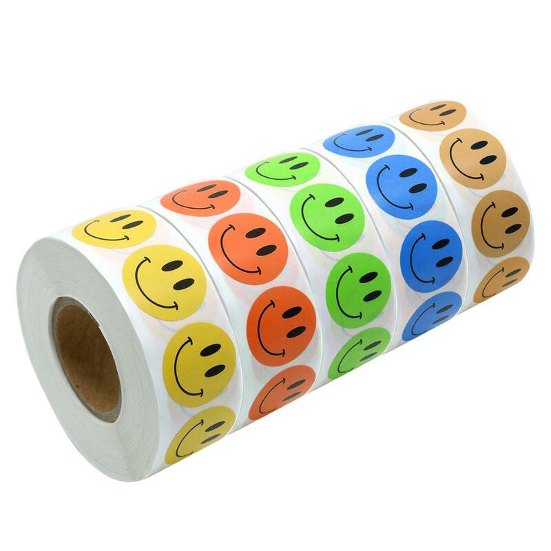 500 unidades/pacote smiley rosto adesivo amarelo laranja verde azul marrom sorriso adesivo professor recompensa adesivo para crianças menino meninas brinquedos