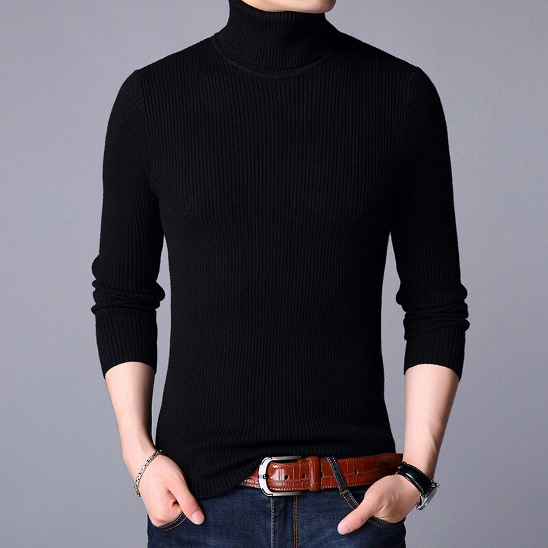 MRMT-suéter de lana para hombre, Jersey grueso de cuello alto, Color sólido, novedad de 2024
