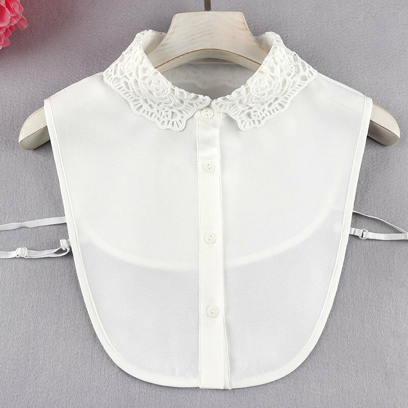 2023 Women Solid White Fake Collar Hollow Shirt False Collar Ladies Female Detachable Collar Sweater Dress Decororation