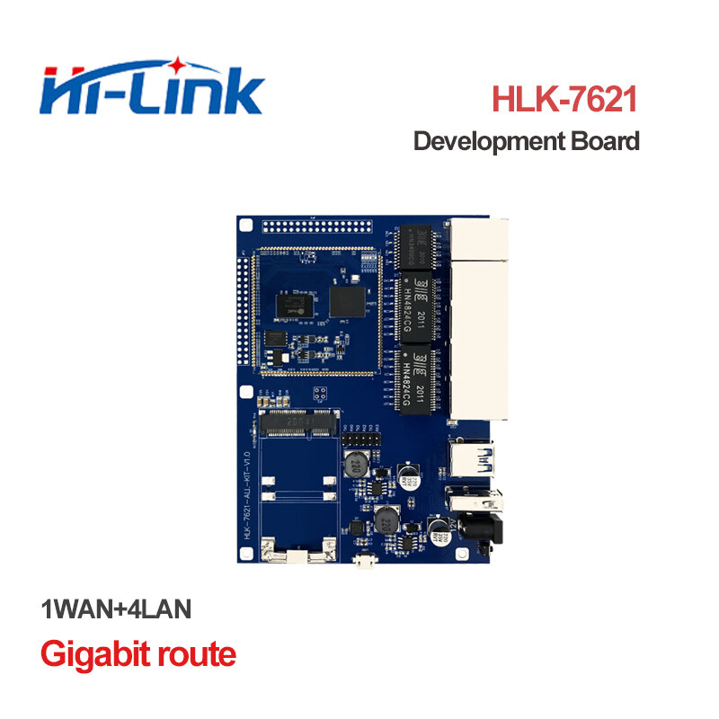 Nieuwe Mt7621 Gigabit Ethernet Router Testkit/Ontwikkelbord HLK-7621 Module Fabrikant Ondersteuning Openwrt Dual Core