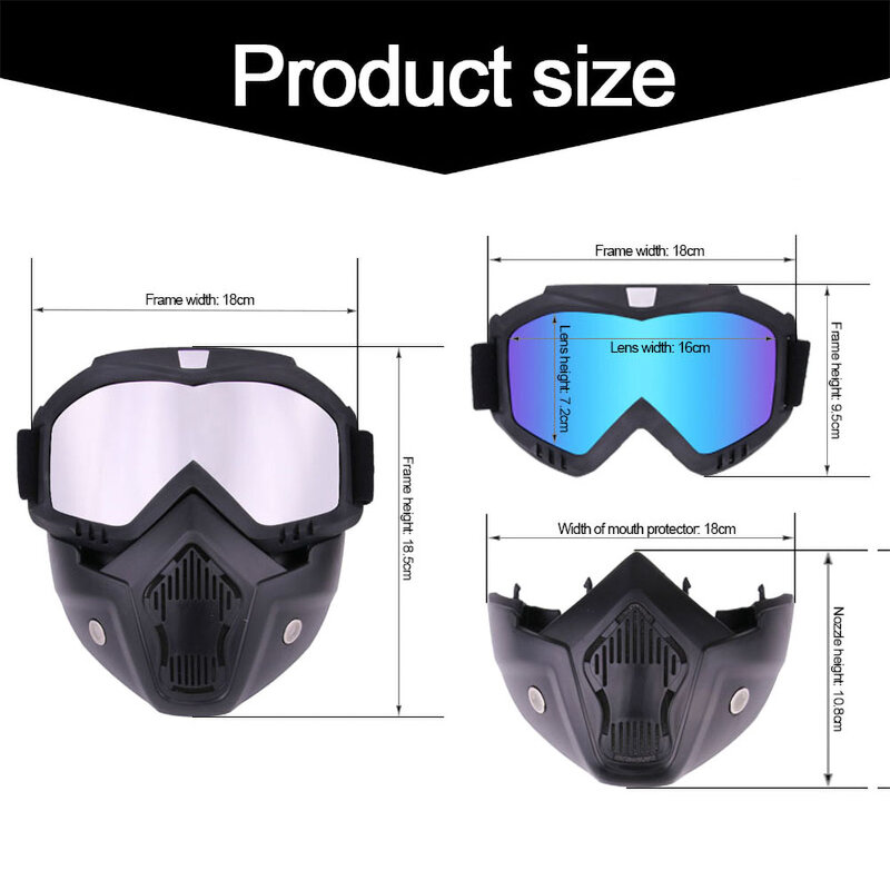 Регулируемые мотоциклетные очки Пылезащитный для мотокросса, очки маска дышащие защитные очки на все лицо для внедорожника, мотоцикла, внедорожника мотоочки