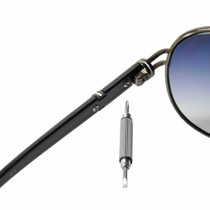 Śrubokręt okularowy okulary przeciwsłoneczne ze stali nierdzewnej do naprawy zegarków zestaw wkrętaków z brelokiem przenośnym 3 w 1 narzędzie do napraw ręcznych