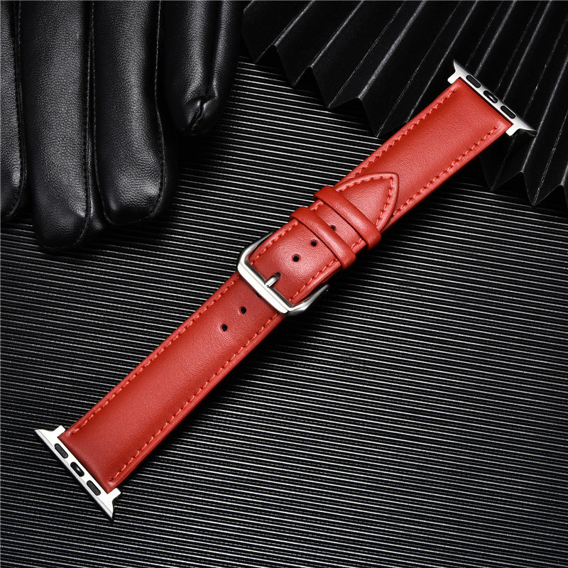 Genuine Leather Watchband for Apple Watch 8 7 6 5 4 3 2 1 Men Women Belts Wrist Strap 38mm 40mm 41mm 42mm 44mm 45mm for iwatch