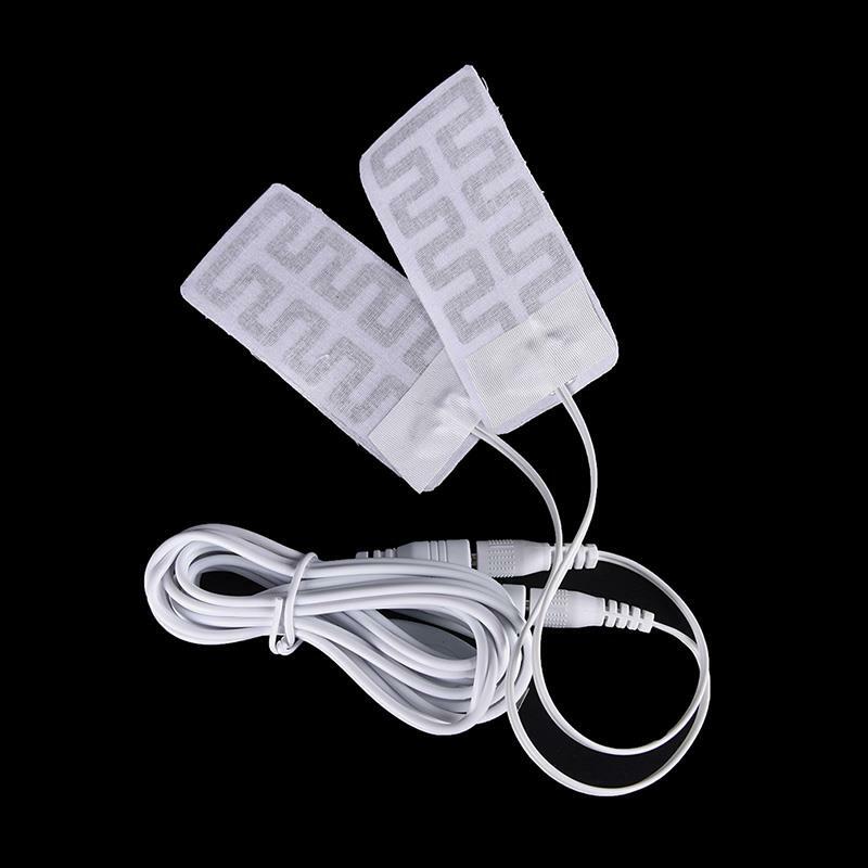 1 para 5 v USB Beheizte Socken Carbon Faser Pads Elektrisch Beheizt Einlegesohlen Winter Warm Arm Hände Taille Beheizte Handschuhe 5*9 cm