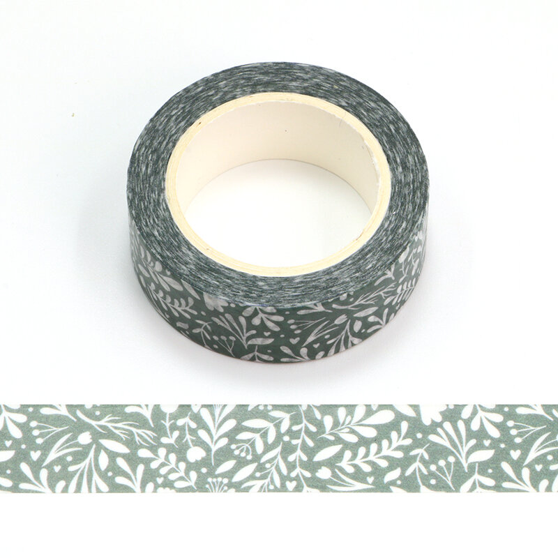 New 1PC 15mm*10m Flowers Leaves Decorative Washi Tape Scrapbooking Masking Tape Office designer mask washi tape