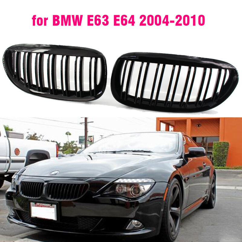 Racing Grill Front Hood Kidney Grille Replacement for BMW E63 E64 6-Series 2DR 2004-2010 Car Stying