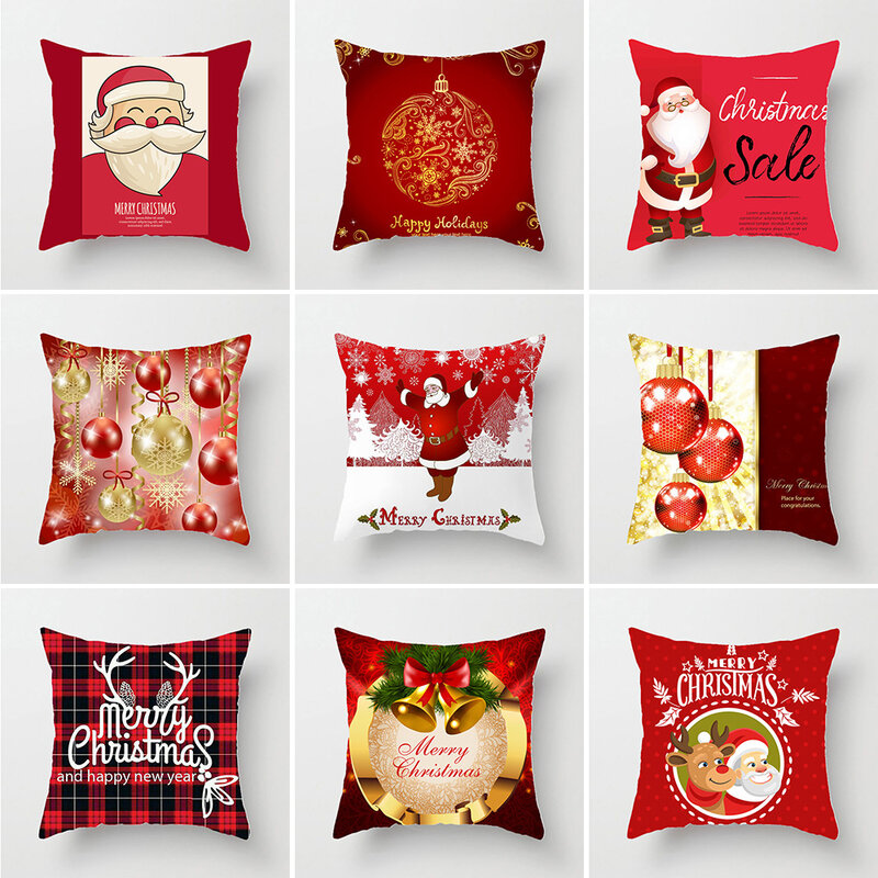 Christmas pattern 3D printed Polyester Decorative Pillowcases Throw Pillow Cover Square Zipper Pillow cases style-3