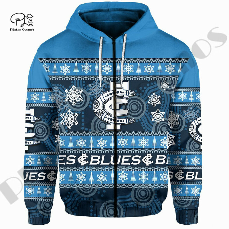 PLstar Cosmos 3DPrint Newest Blues Football Christmas Art Unique Streetwear Harajuku Pullover Unisex Hoodies/Sweatshirt/Zip Q-2