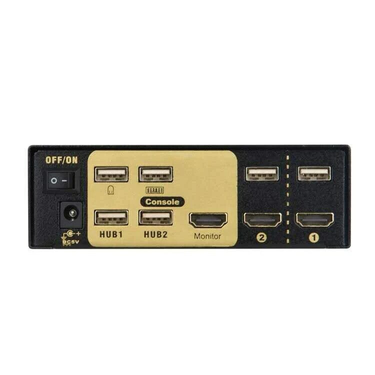 Interruptor inteligente com conector usb, 2 portas, 4k, hdmi, kvm switch, controle remoto, pc, tv, impressora usb
