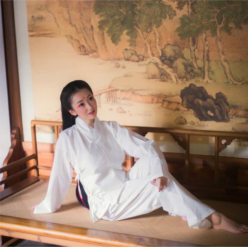Codzienna starożytna nowoczesna ogólna odzież chińska kobieca bawełna wygodna bielizna chiny tradycyjna piżama hanfu kurtka + spodnie