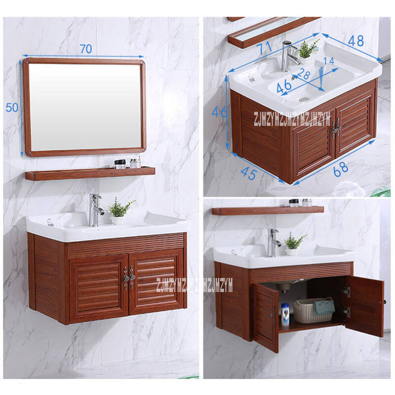 Миниатюрный Настенный раковина 4860C-2/ 4870C-2, керамический стиральный стол, шкаф для ванной комнаты, маленький алюминиевый шкаф с зеркалом