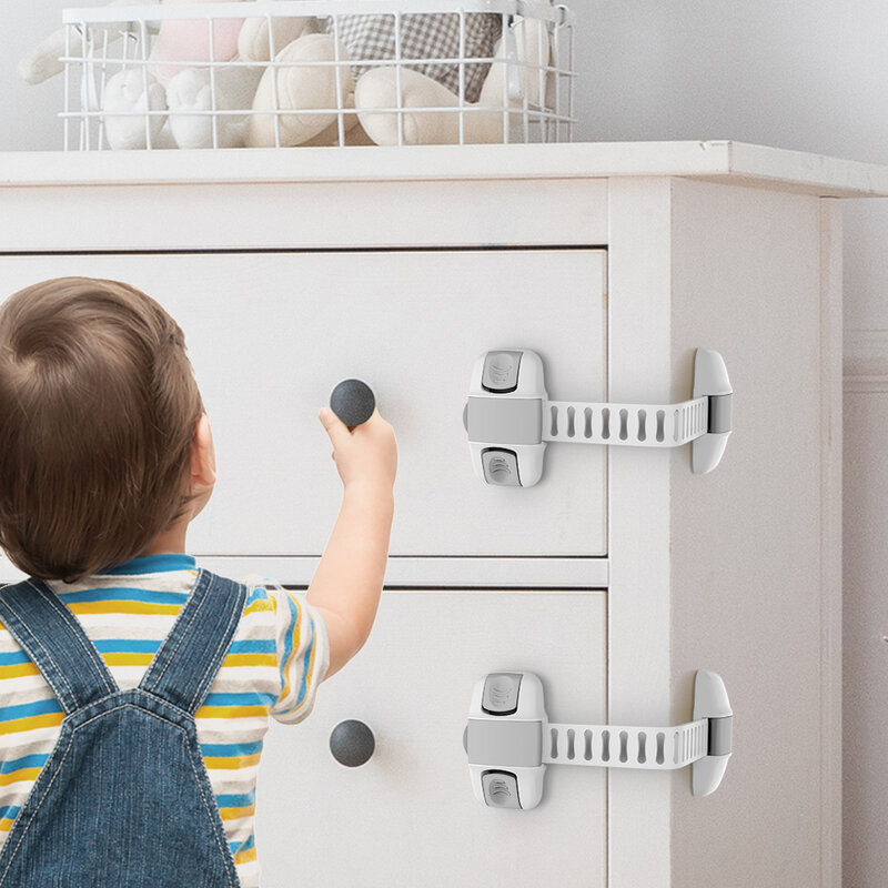 EUDEMON 1 PC Bayi Keselamatan Adjustable Serbaguna Kunci Perlindungan Anak Lemari Latch Anak-anak Pemeriksaan Freezer Kunci Laci Stopper