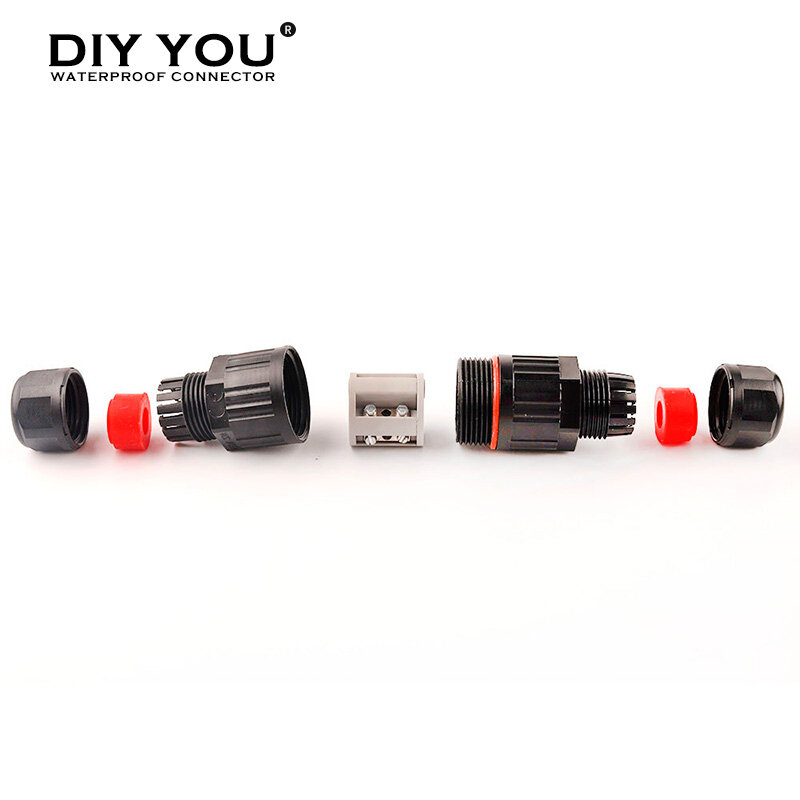 IP68 Electrical Waterproof Connector Wire Cable 2/3/5 Pin Outdoor Plug Straight Quick Push in Terminal block Conductor Connector