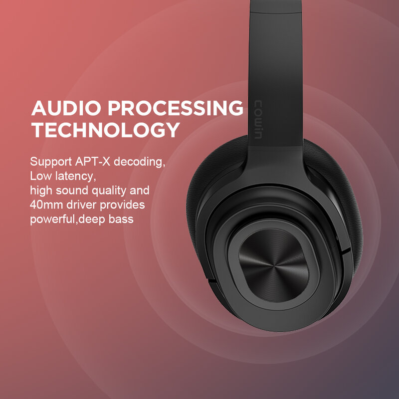 Cowin-auriculares inalámbricos SE7MAX con Bluetooth 5,0, dispositivo de audio con cancelación activa de ruido y micrófono, HiFi, graves profundos, actualizado