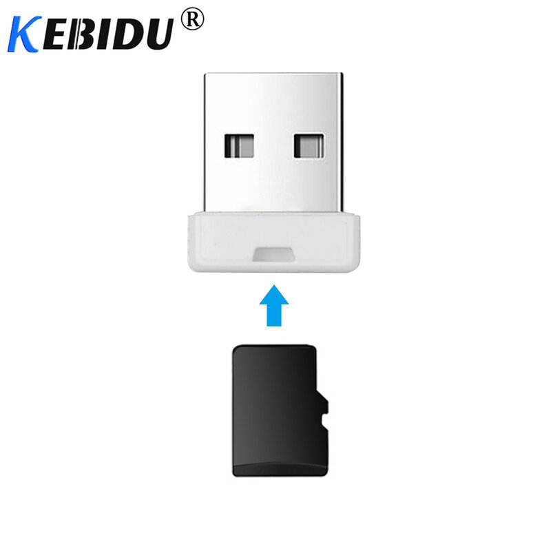 قارئ بطاقات صغير من Kebidumei بسرعة فائقة USB 2.0 قارئ بطاقات SD صغير/SDXC TF محول قارئ بطاقات عالي الجودة للكمبيوتر