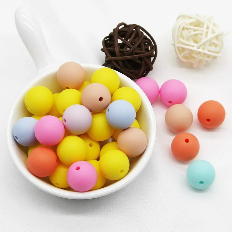 Cute-idea 12MM 50pcs silicone beads teething chewable nursing pacifier Accessories teether Food Grade baby product toy BPA Free