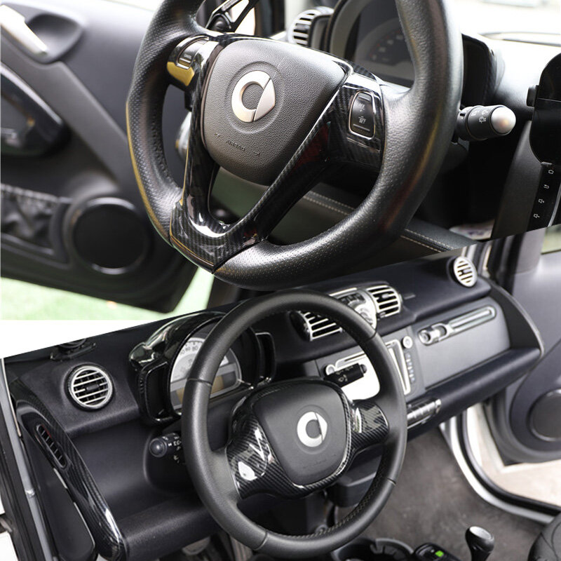 السيارات عجلة القيادة إطار الزخرفية سيارة ملصق لمرسيدس الذكية Fortwo 451 اكسسوارات تعديل التصميم الداخلي