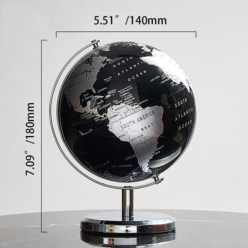Rotating World Map Globes Home Office Desk Ornaments with Base for Classroom Geography Teaching Education School Supplies