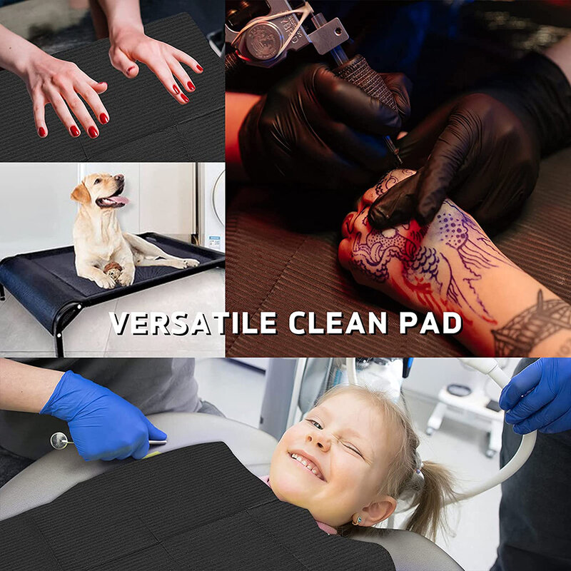 250/125/50/20Pcs Black Tattoo Cleaning Wipes Pad Wegwerp Dental Piercing Slabbetjes Waterdichte Vellen Papier tattoo Accessoires