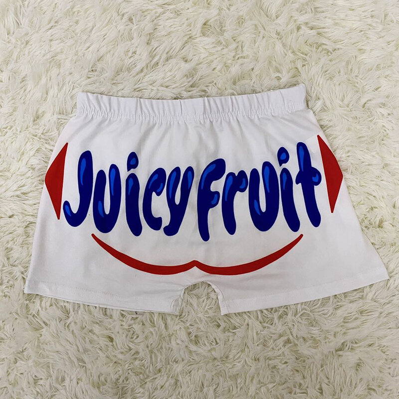 Shorts de cintura alta feminino, plus size, leggings de ciclismo, roupa fitness de verão, short feminino com frutas