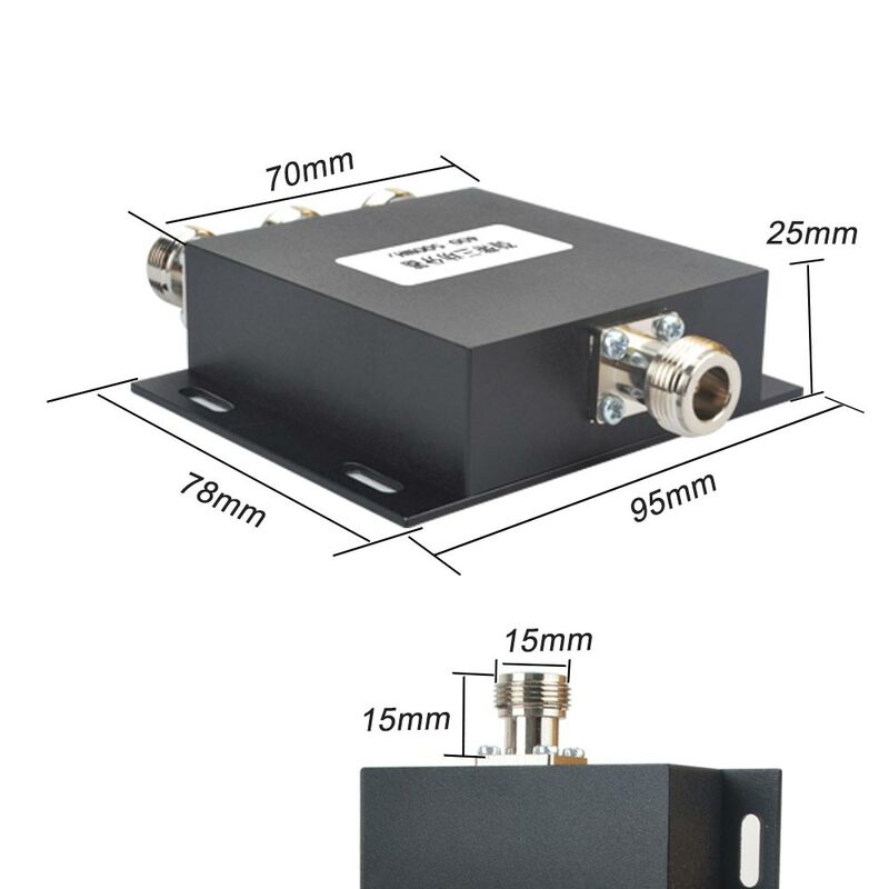 Divisor de potencia Coaxial de 1 a 3 vías, divisor de potencia N hembra de 400-500MHz, tipo N, uso de walkie-talkie