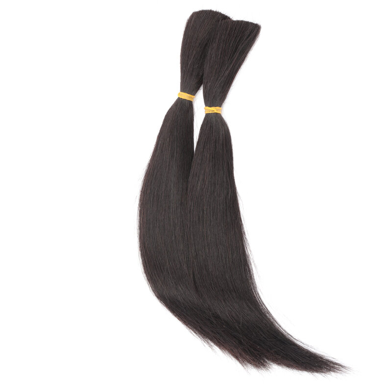 QLove Hair Natural Black 50g/Pc Peruvian Remy Straight Bulk Human Hair For Braiding Single Weft Hair Extensions 1/3/4 Bundles