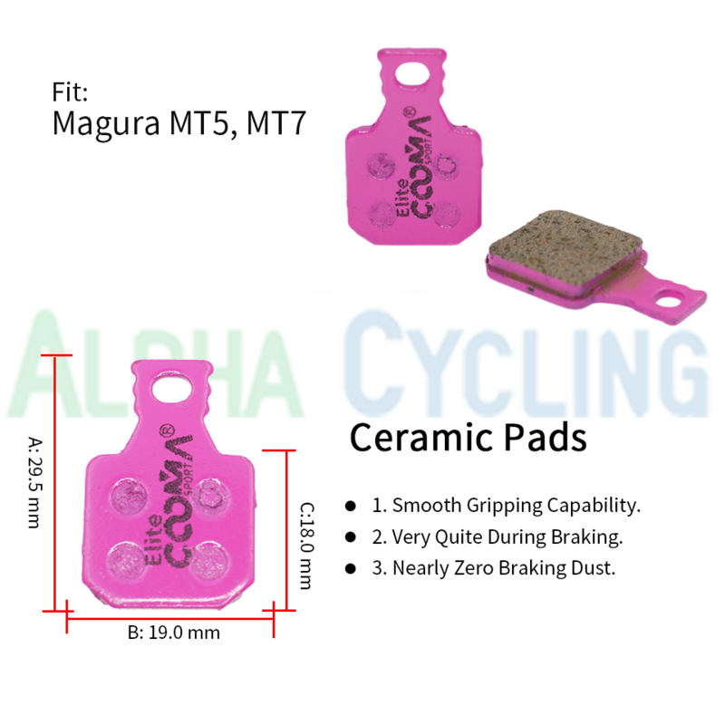 4 Pairs Bicycle Ceramic Disc Brake Pads for Magura MT5, MT7 Caliper, Elite Class