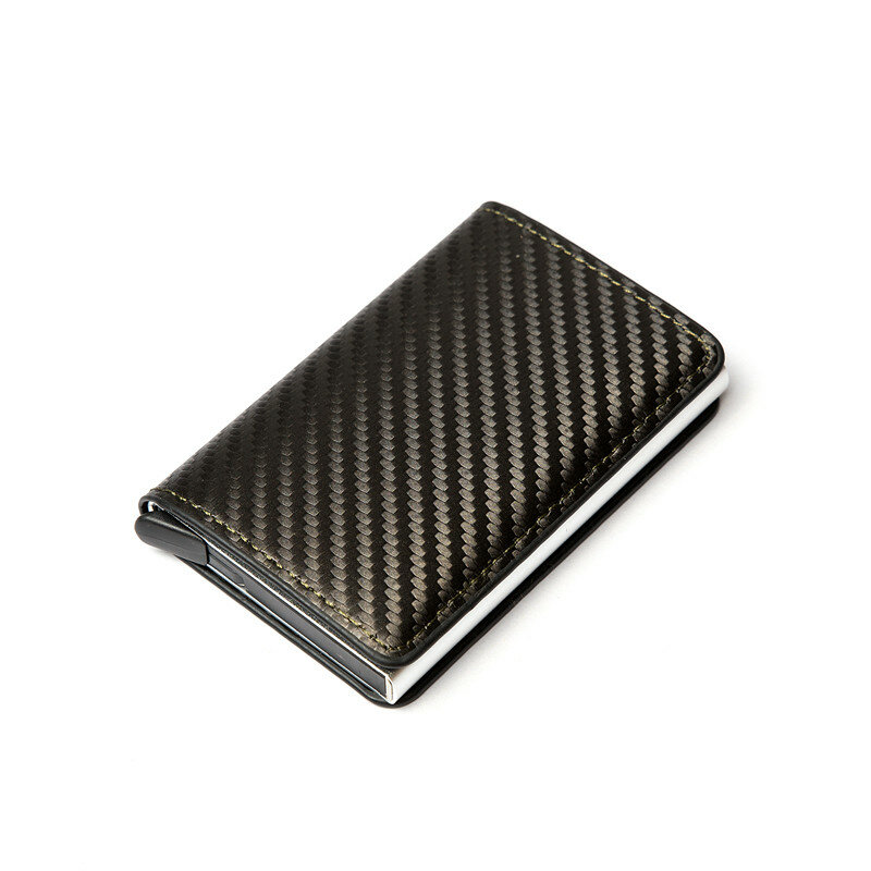 ZOVYVOL porta carte di credito in alluminio frizione in fibra di carbonio in pelle 2024 nuova scatola di metallo RFID sottile sottile Smart New Card Case portafoglio Pop-up