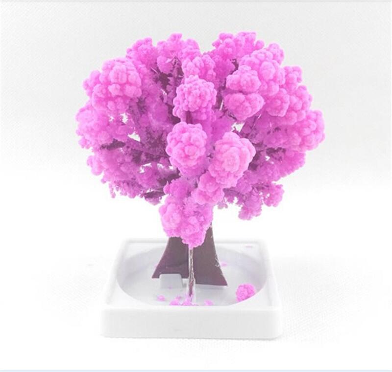 Árbol de cultivo mágico de flores de cerezo de escritorio, árbol de cristal Sakura, juguetes científicos divertidos, novedad, 90x80mm, 2021, 1 unidad