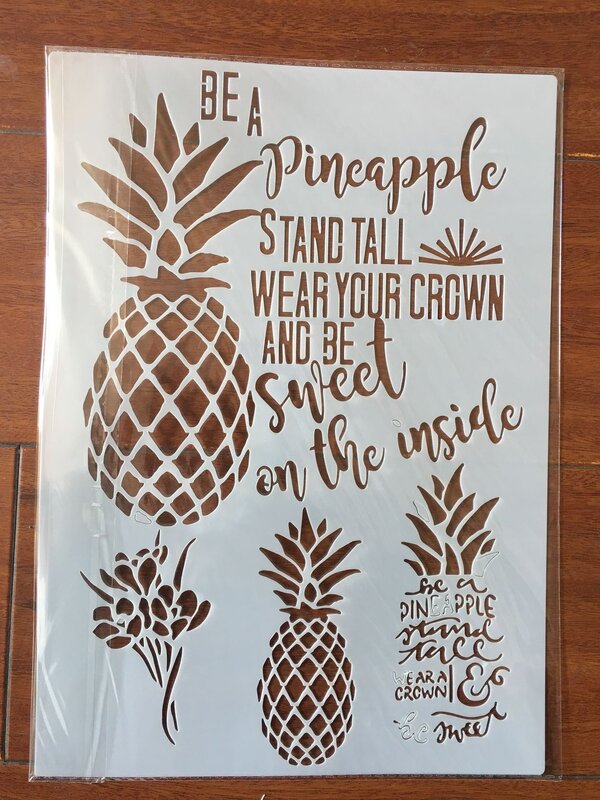 A4 29 * 21cm  pineapple DIY Stencils Wall Painting Scrapbook Coloring Embossing Album Decorative Paper Card Template