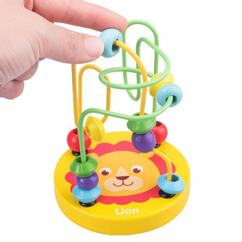 Heißer Montessori Educational Math Spielzeug Holz Mini Kreise Bead Draht Maze Achterbahn Abacus Puzzle Spielzeug Für Kinder Kinder Geschenk