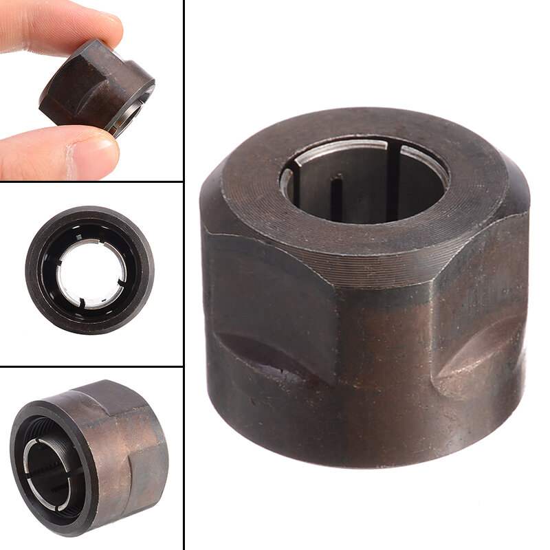 Écrou de serrage en métal noir, pièces de routeur plongeantes, diamètre du trou central de 12.7mm, 22,5x27mm, 1 pièce