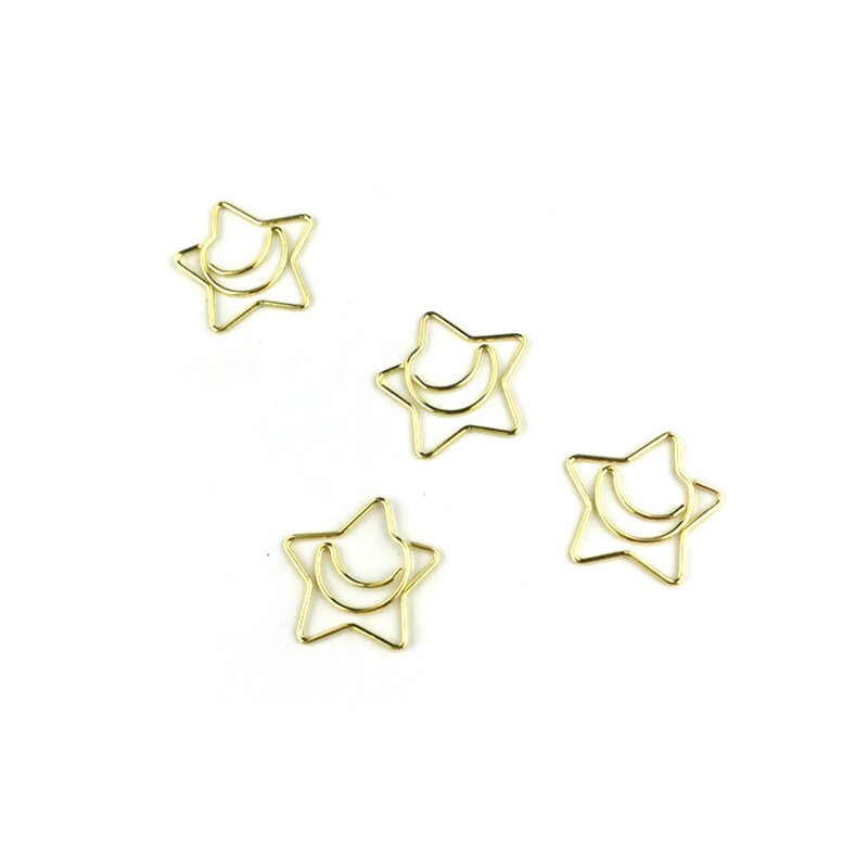 3 pezzi oro stella luna segnalibro in metallo graffette per libro pennarello raccoglitore foto Memo Clip cancelleria scuola forniture per ufficio