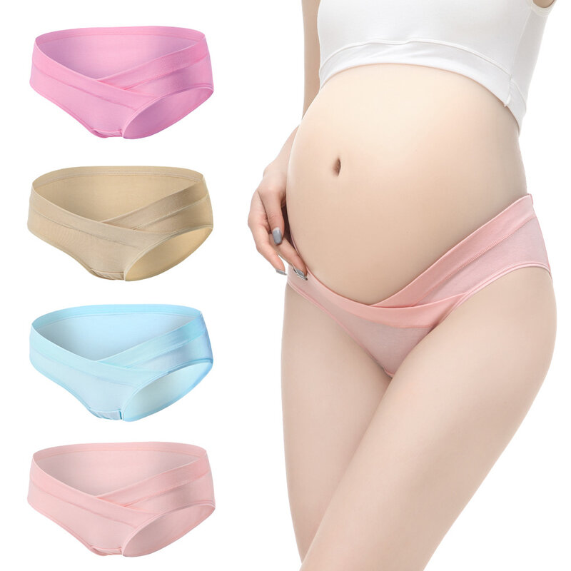 1000 pçs roupas femininas grávidas de cintura baixa roupa interior sem costura suave cuidados abdômen calcinha gravidez
