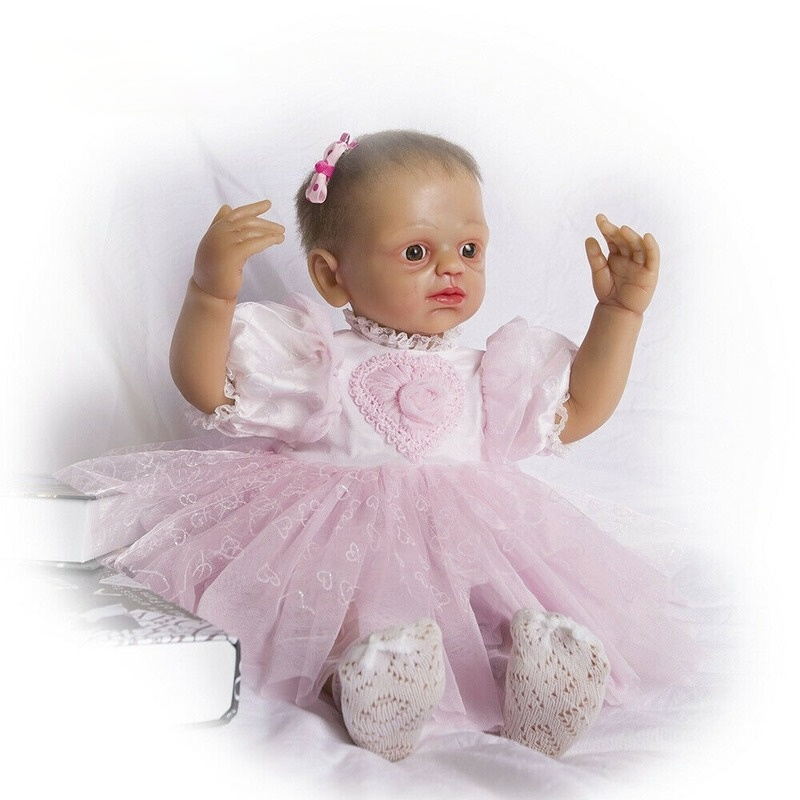 Brinquedo presente boneca recém-nascido 5000g lifelik silicone renascimento cabelo e esqueleto boneca 22 "renascer bebê boneca