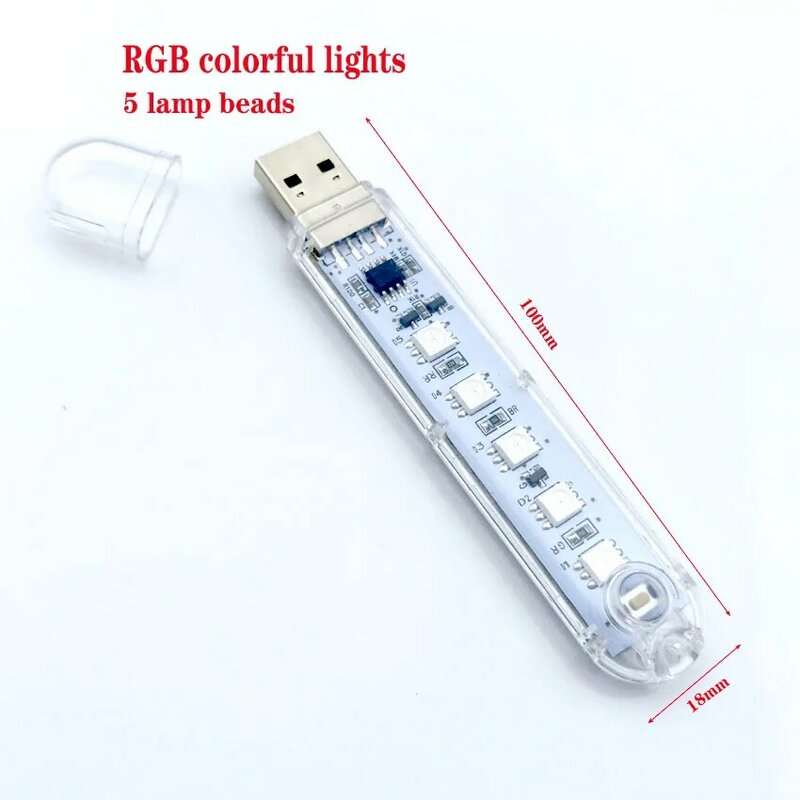 USB LED Book Lights 3LED 8LEDs SMD 5630 5730 LED Bulb 5V Power Input White 5000-6500K Warm White 3000-3500K USB Night light
