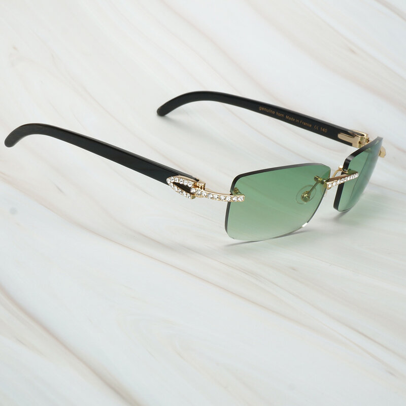 Мужские солнцезащитные очки с рогом буйвола для рыбалки, дизайнерские солнцезащитные очки с бриллиантами, женские солнцезащитные очки Gafas ...