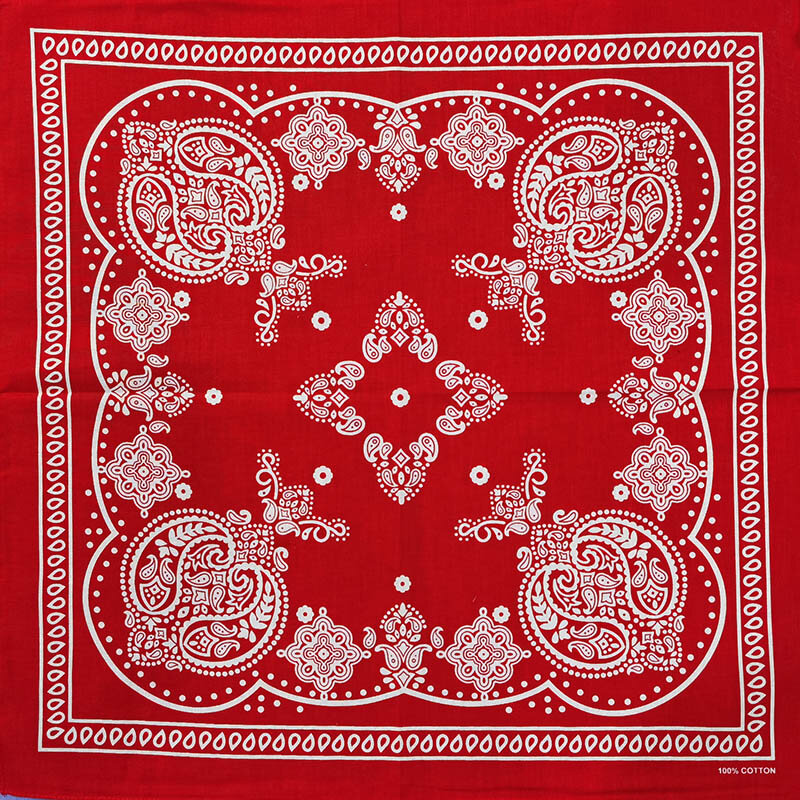 Bandana cuadrada de algodón estilo Hip Hop para hombre, mujer, niño y niña, pañuelo de anacardo, diadema, teñido anudado, negro y rojo, regalos de Cachemira, nuevo diseño