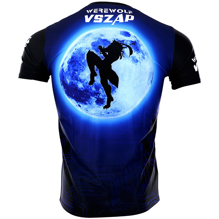 VSZAP файтинг скорость сухая Весенняя футболка для фитнеса с коротким рукавом для мужчин ММА для борьбы свободная Борьба Муай Тай волк Тренировка мышц собак