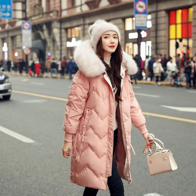 Korean White Duck Winter Down Women Puffer Jacket Casaco 120025 YY1269 코트, 한국 화이트 덕 겨울