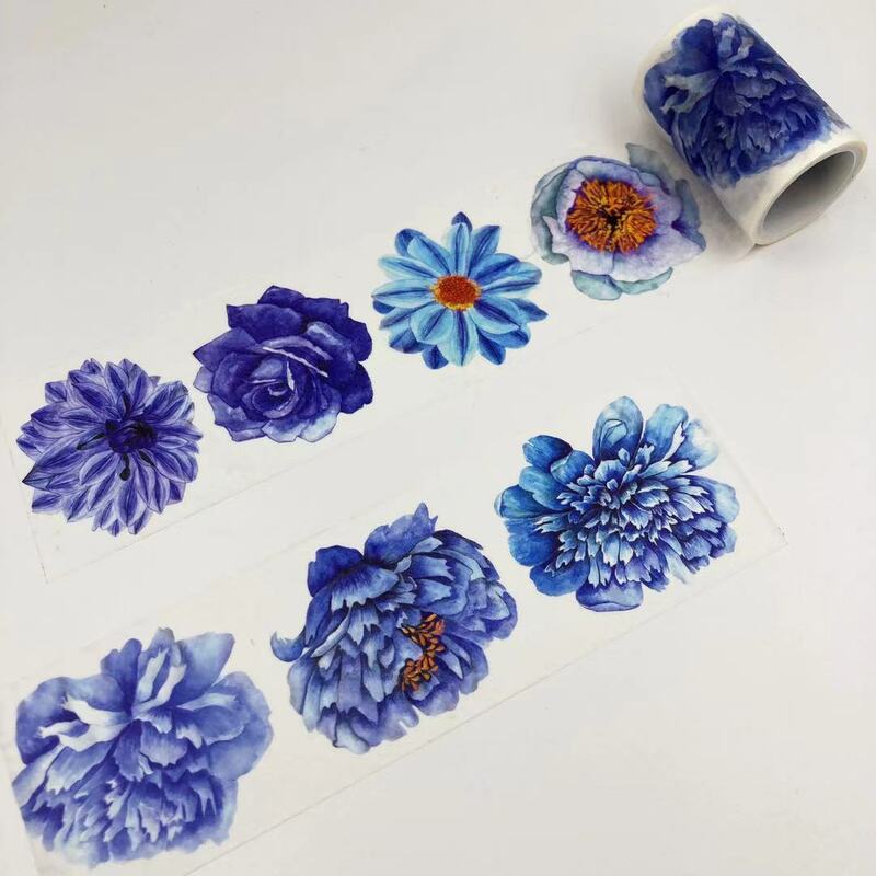 Cinta de Papel washi de alta calidad, 45mm x 5m/50mm x 3m/55mm x 3m, cinta de papel washi de mundo de flores hermosas
