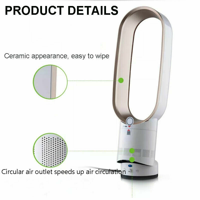 16 Inches No-blade Fan Super Quiet Bladeless Floor-standing Fan Low Noise Air Purifing Romote Controled Electric Fan
