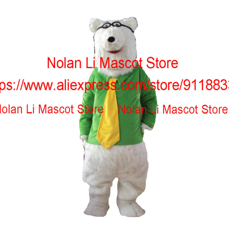 Disfraz de Mascota de oso Polar para adultos, personaje de dibujos animados, juego de publicidad, regalo divertido, gran oferta, 1240