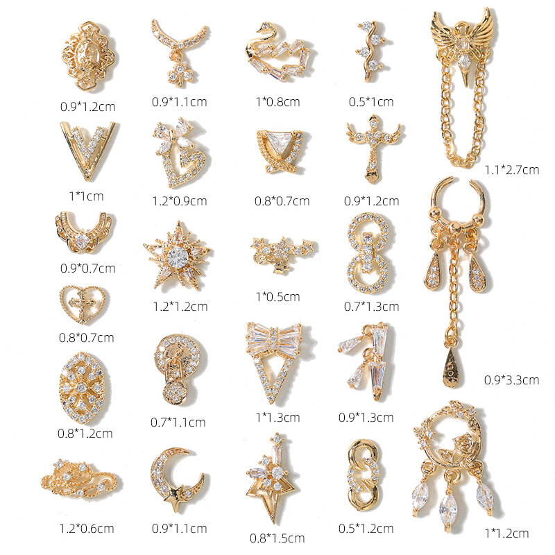 Bijoux de décoration pour ongles en biscuits, bijoux pour ongles longs, pompon, cœur, aile, alliage, haut de gamme, dernier, 2 pièces