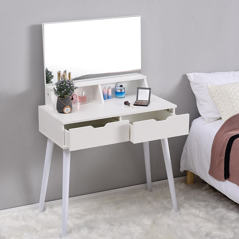Panana Modern Fashion Dressers Dressing Girls Bedroom Vanity Makeup Mirror Table Furniture White Fast delivery