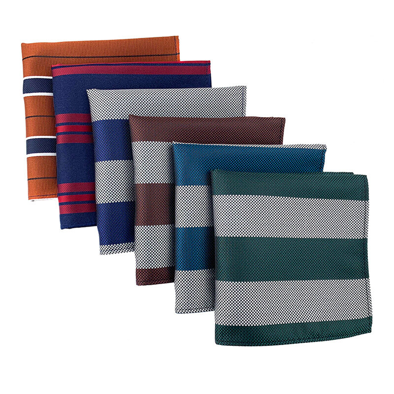 Novo bolso quadrado lenço acessórios paisley largura sólida listrado negócio do vintage terno lenço de mama 25*25cm